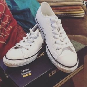 White Leather Converse